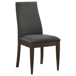 CoasterEssence Wes Upholstered Side Chair (Set Of 2) Grey And Dark Walnut