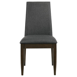 CoasterEssence Wes Upholstered Side Chair (Set Of 2) Grey And Dark Walnut