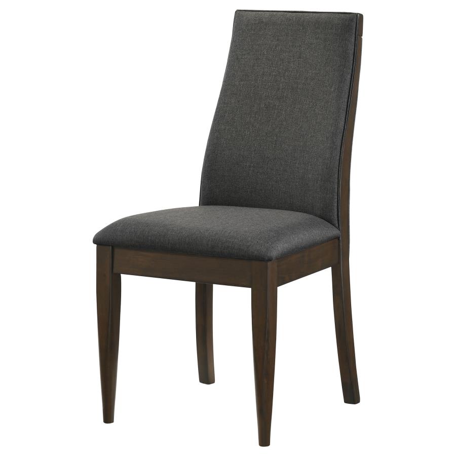 CoasterEssence Wes Upholstered Side Chair (Set Of 2) Grey And Dark Walnut