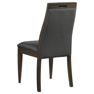 CoasterEssence Wes Upholstered Side Chair (Set Of 2) Grey And Dark Walnut