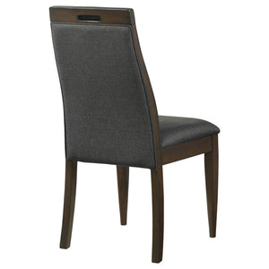 CoasterEssence Wes Upholstered Side Chair (Set Of 2) Grey And Dark Walnut