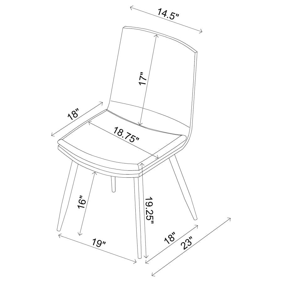 Ortega Padded Seat Solid Back Dining Side Chair Coffee And Black (Set Of 2)