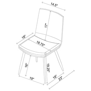 Ortega Padded Seat Solid Back Dining Side Chair Coffee And Black (Set Of 2)