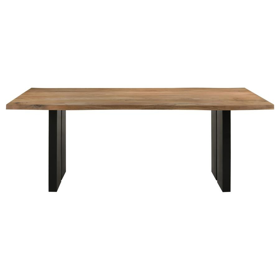 CoasterElevations Bradshaw Rectangular Live Edge Dining Table Natural Acacia And Black