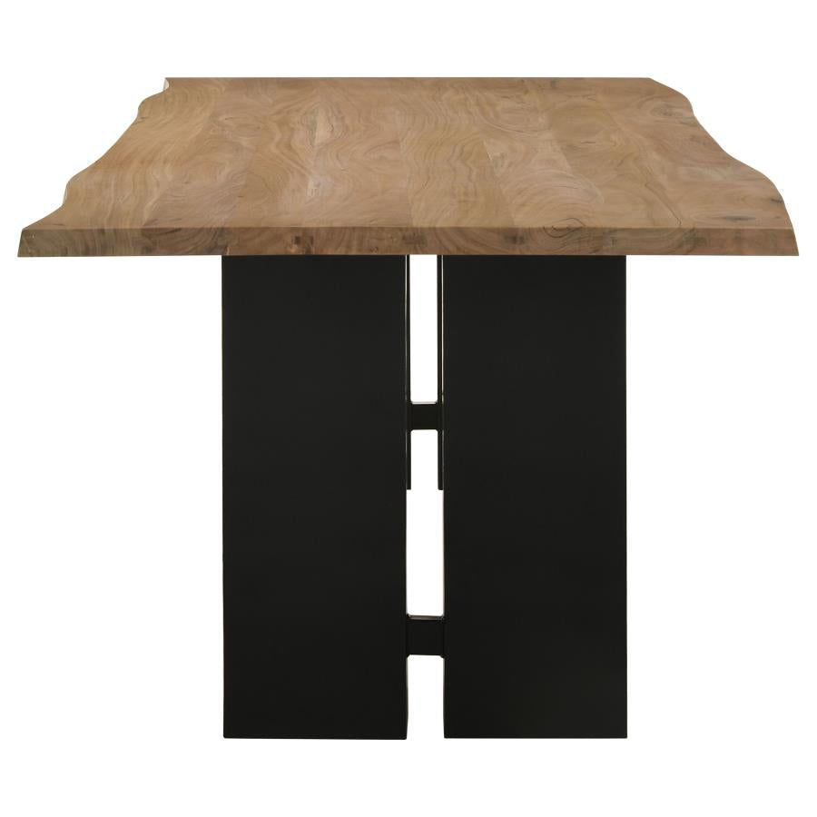 CoasterElevations Bradshaw Rectangular Live Edge Dining Table Natural Acacia And Black