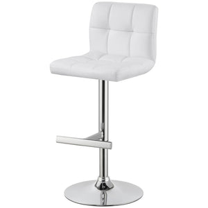 CoasterEveryday Lenny Adjustable Bar Stools Chrome And White (Set Of 2)