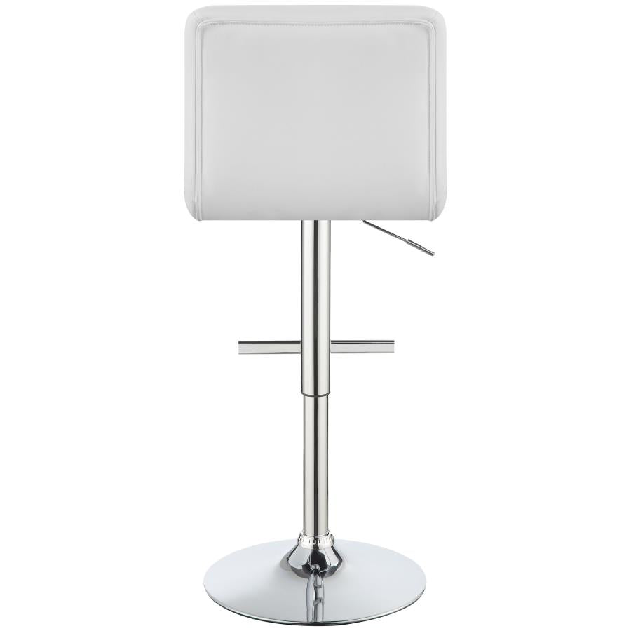 CoasterEveryday Lenny Adjustable Bar Stools Chrome And White (Set Of 2)