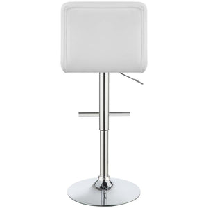 CoasterEveryday Lenny Adjustable Bar Stools Chrome And White (Set Of 2)