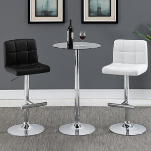 CoasterEveryday Lenny Adjustable Bar Stools Chrome And White (Set Of 2)