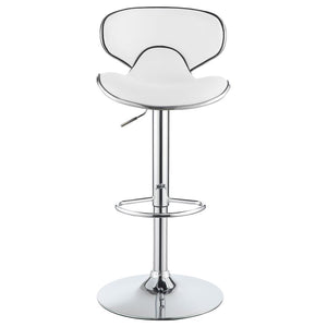 CoasterEveryday Edenton Upholstered Adjustable Height Bar Stools White And Chrome (Set Of 2)