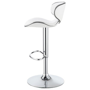 CoasterEveryday Edenton Upholstered Adjustable Height Bar Stools White And Chrome (Set Of 2)