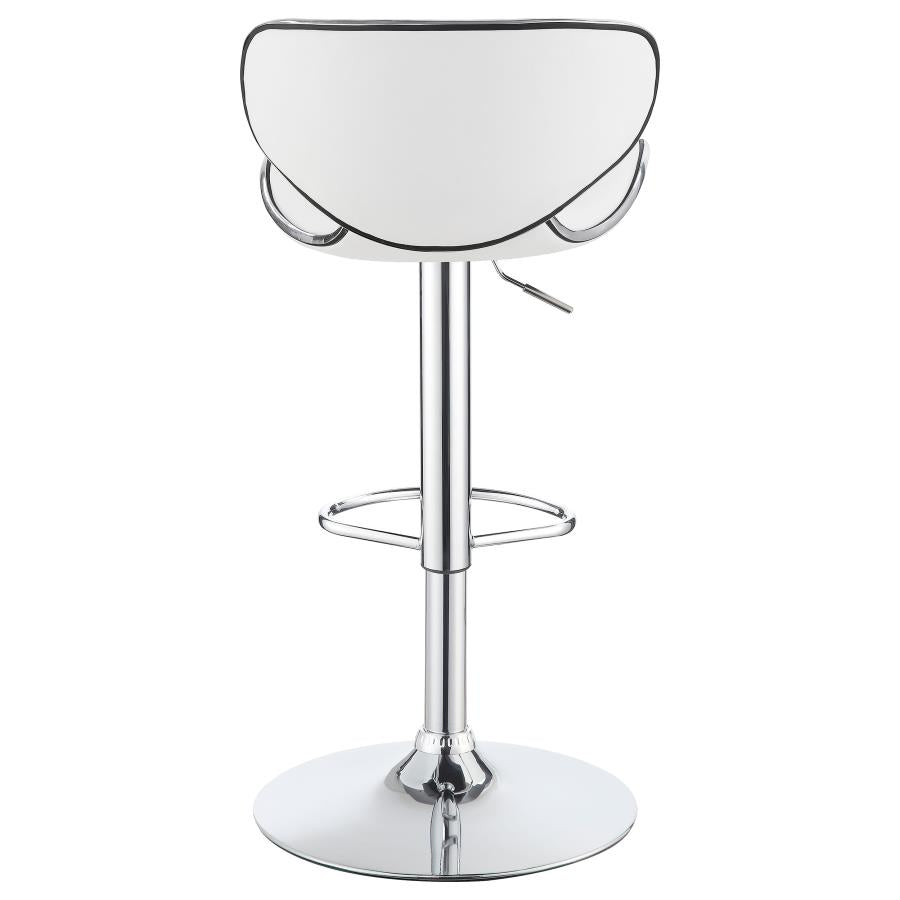 CoasterEveryday Edenton Upholstered Adjustable Height Bar Stools White And Chrome (Set Of 2)