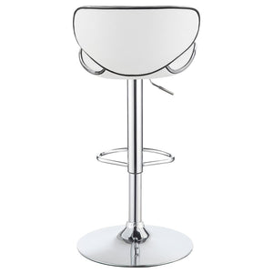 CoasterEveryday Edenton Upholstered Adjustable Height Bar Stools White And Chrome (Set Of 2)