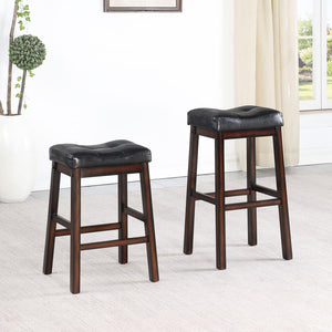 CoasterEveryday Donald Upholstered Bar Stools Black And Cappuccino (Set Of 2)