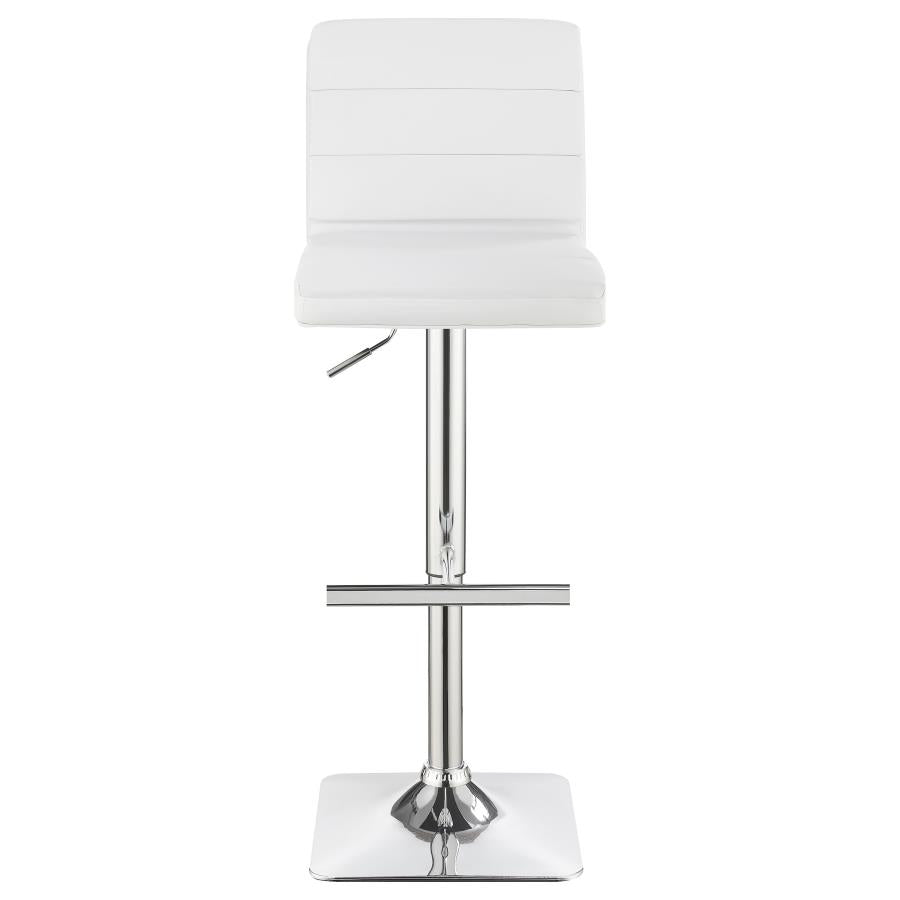 CoasterEveryday Bianca Upholstered Adjustable Bar Stools White And Chrome (Set Of 2)