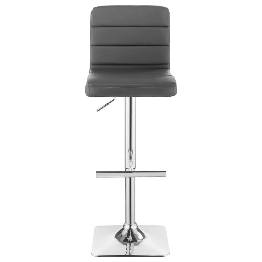 CoasterEveryday Bianca Upholstered Adjustable Bar Stools Grey And Chrome (Set Of 2)