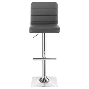 CoasterEveryday Bianca Upholstered Adjustable Bar Stools Grey And Chrome (Set Of 2)