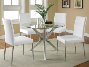 CoasterEveryday Vance Glass Top Dining Table With X-Cross Base Chrome