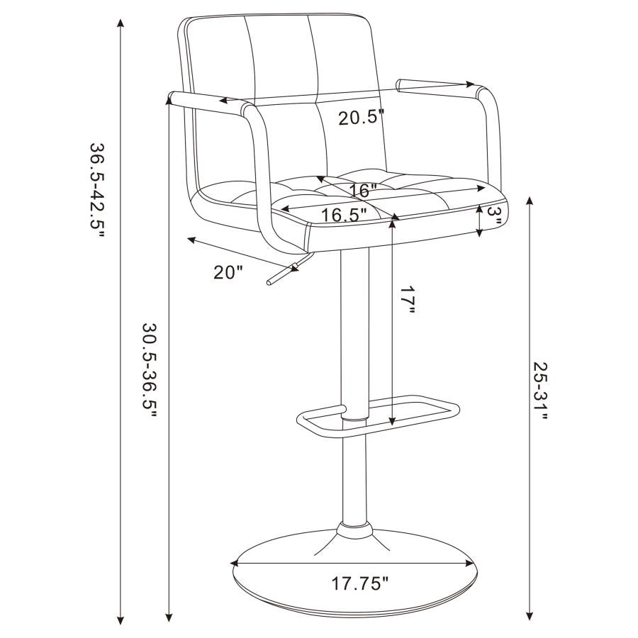 CoasterEveryday Palomar Adjustable Height Bar Stool Black And Chrome