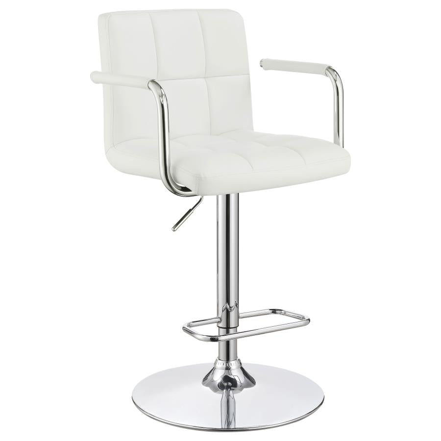 CoasterEveryday Palomar Adjustable Height Bar Stool White And Chrome