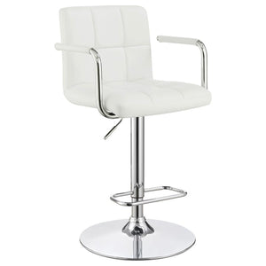 CoasterEveryday Palomar Adjustable Height Bar Stool White And Chrome