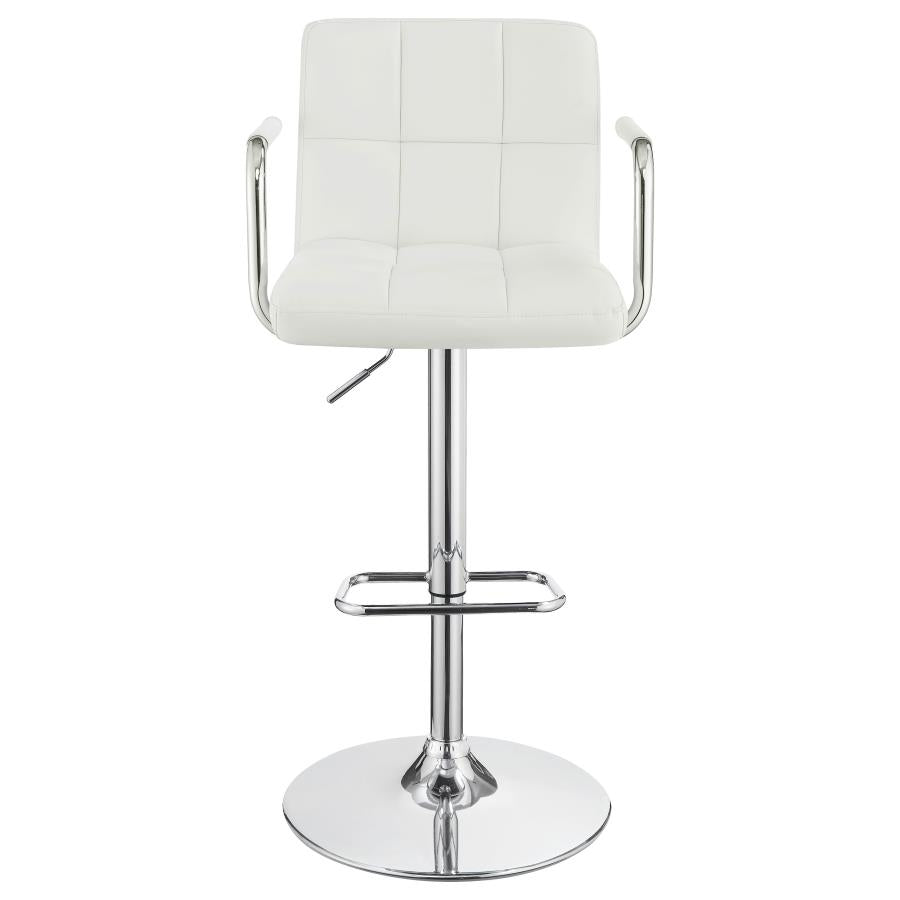 CoasterEveryday Palomar Adjustable Height Bar Stool White And Chrome