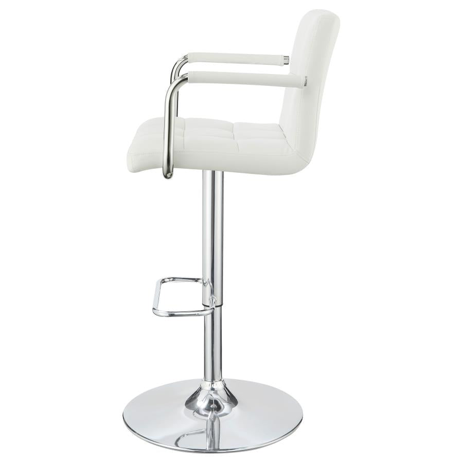 CoasterEveryday Palomar Adjustable Height Bar Stool White And Chrome