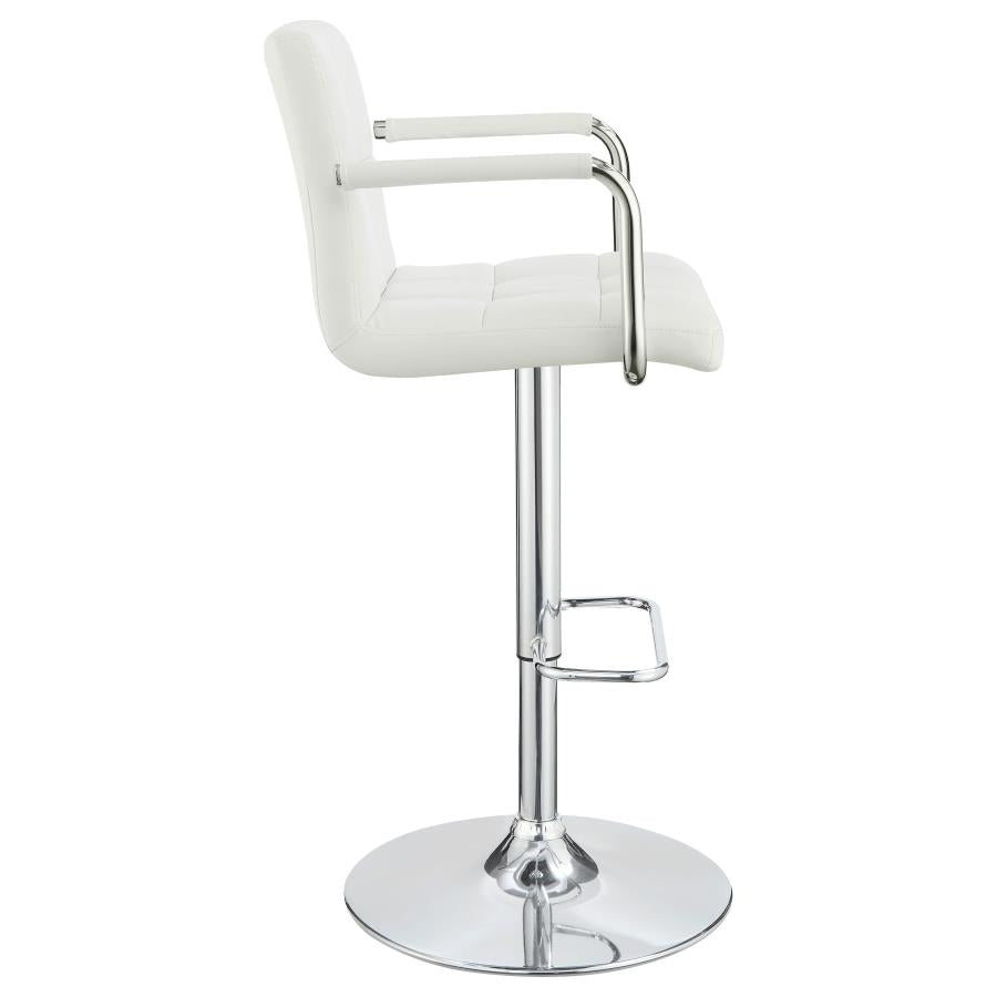 CoasterEveryday Palomar Adjustable Height Bar Stool White And Chrome