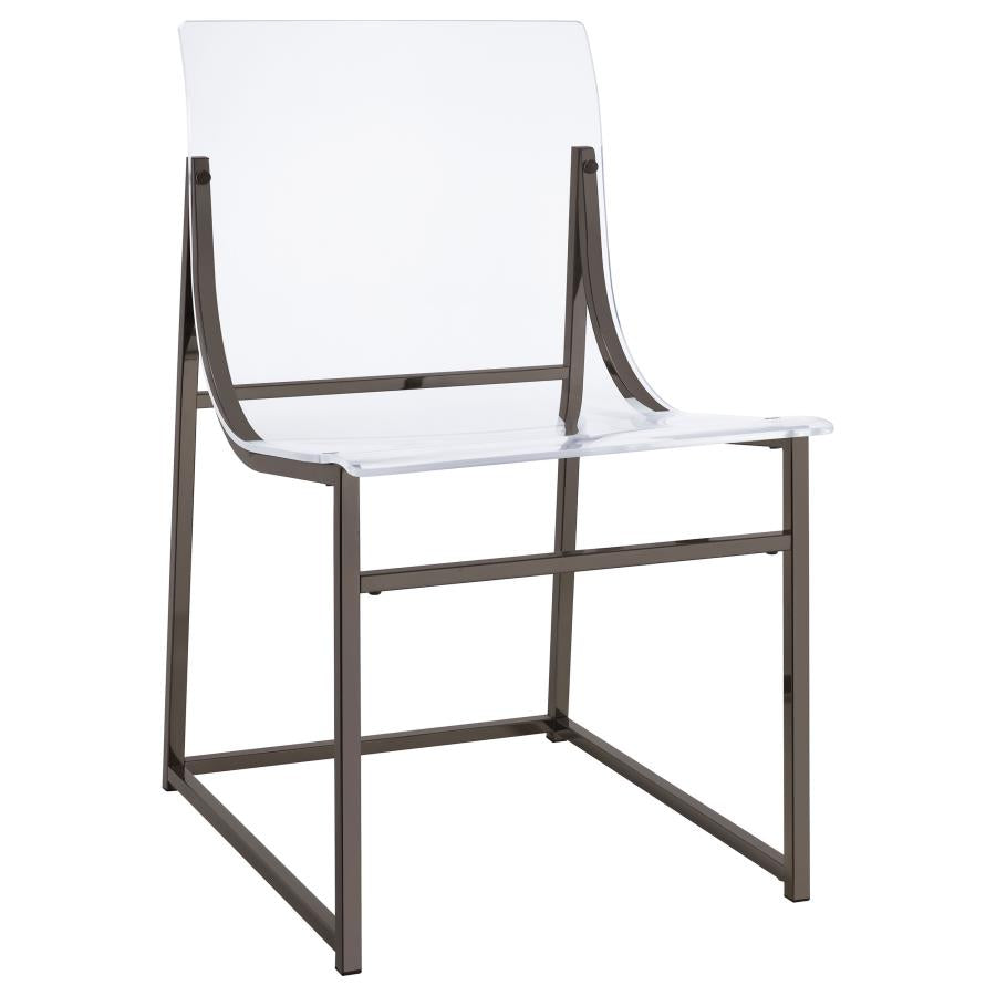 Adino Acrylic Dining Side Chair Clear And Black Nickel (Set Of 2)