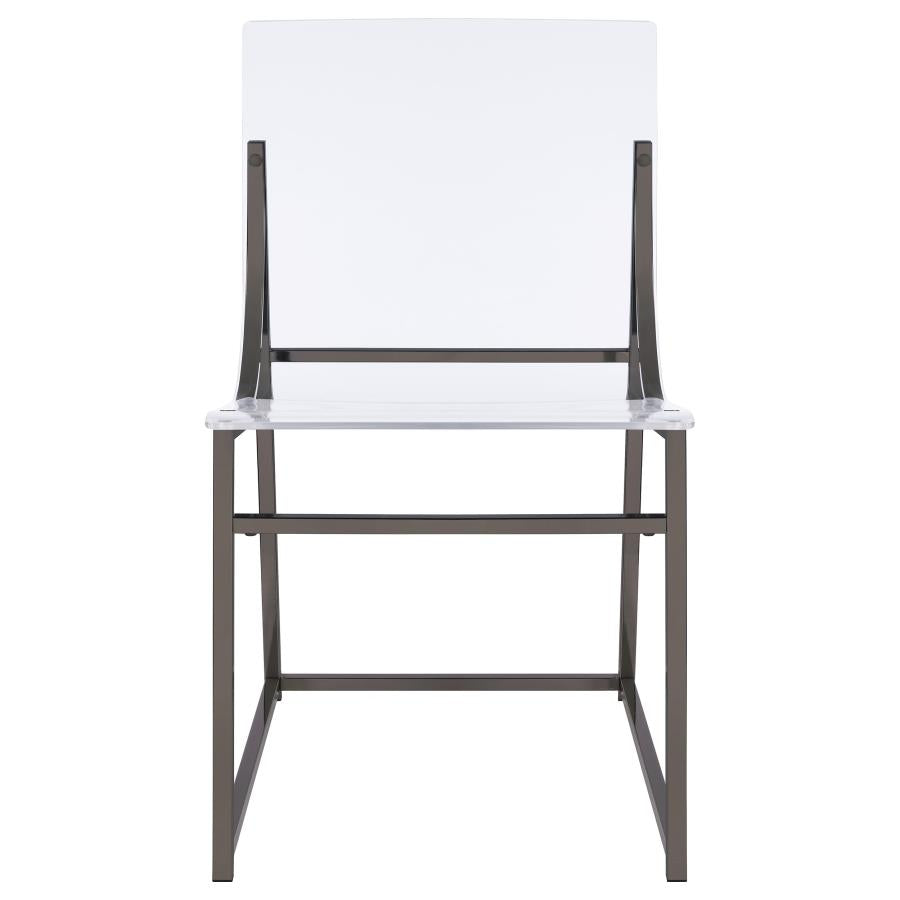 Adino Acrylic Dining Side Chair Clear And Black Nickel (Set Of 2)