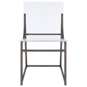 Adino Acrylic Dining Side Chair Clear And Black Nickel (Set Of 2)