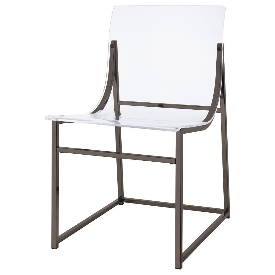 Adino Acrylic Dining Side Chair Clear And Black Nickel (Set Of 2)