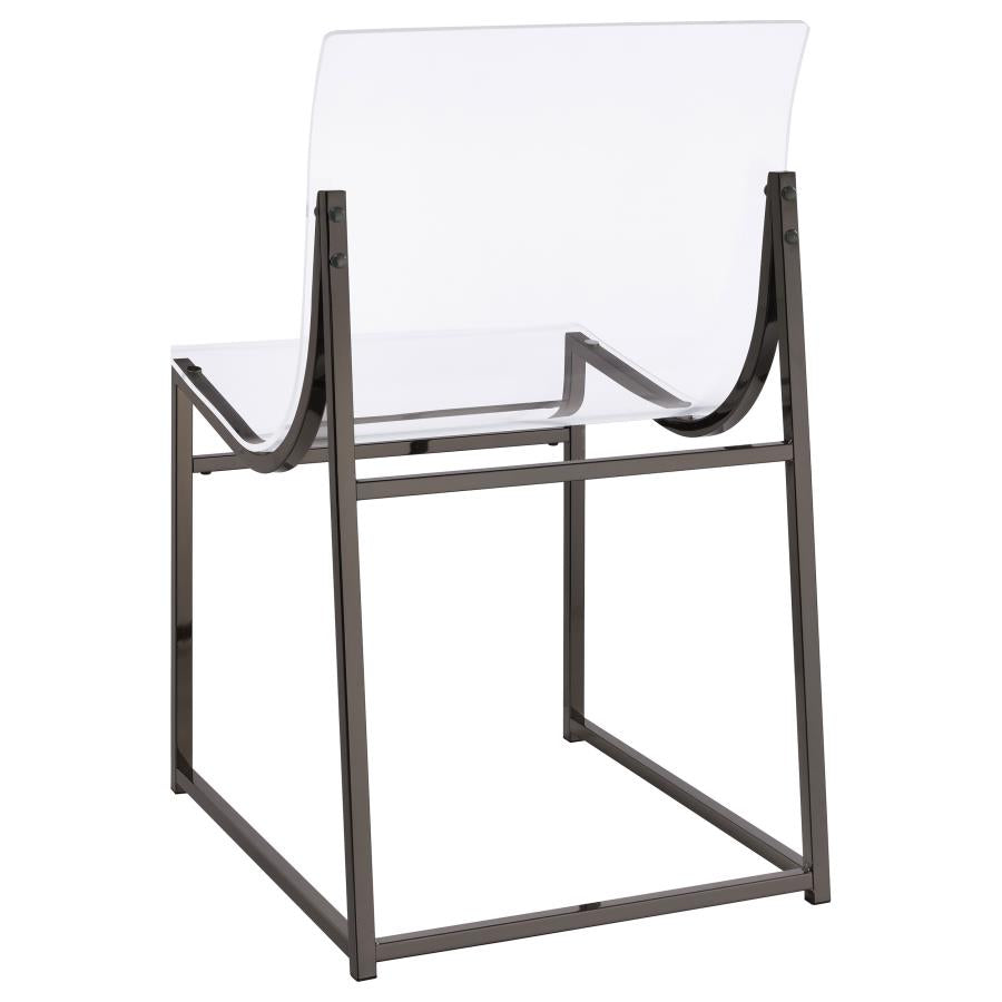 Adino Acrylic Dining Side Chair Clear And Black Nickel (Set Of 2)