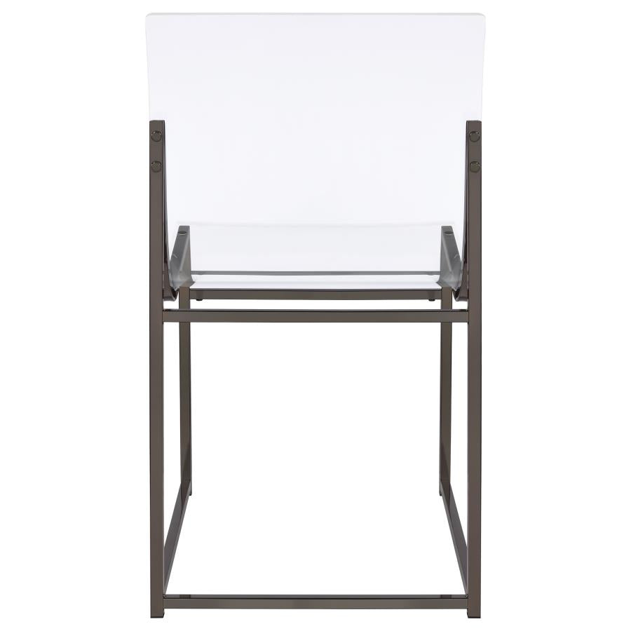 Adino Acrylic Dining Side Chair Clear And Black Nickel (Set Of 2)