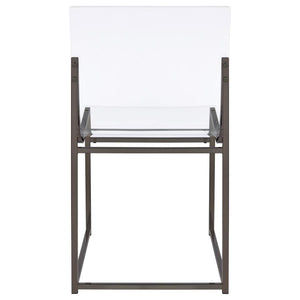 Adino Acrylic Dining Side Chair Clear And Black Nickel (Set Of 2)