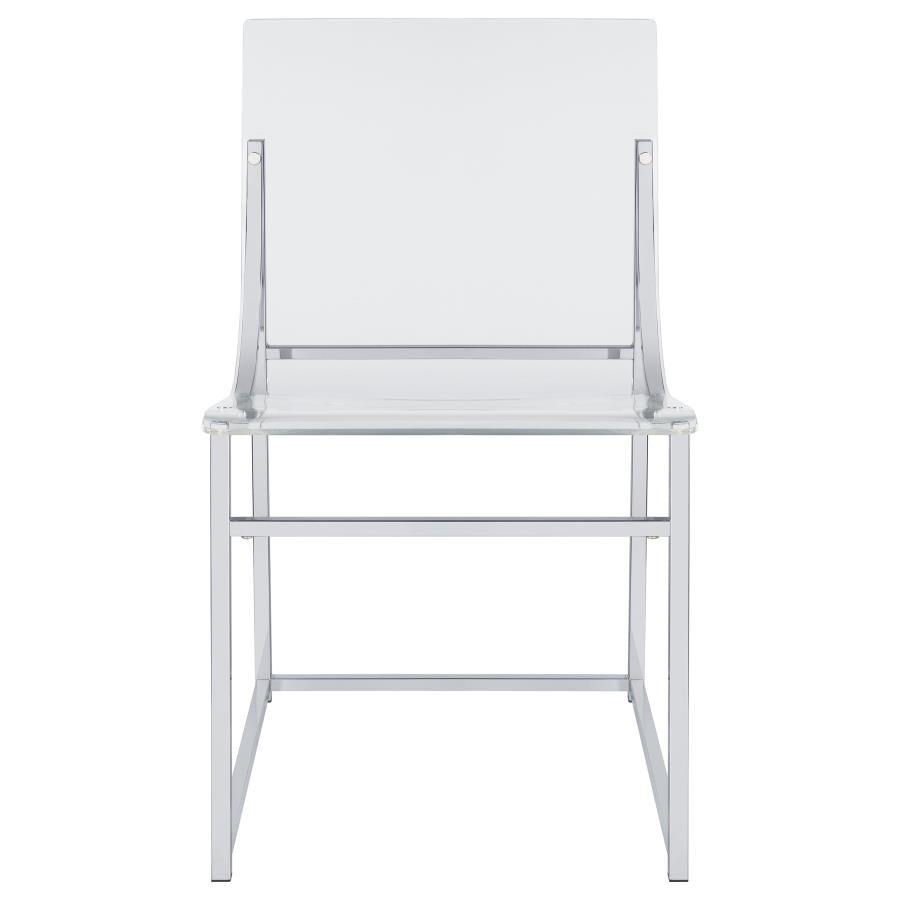 Adino Acrylic Dining Side Chair Clear And Chrome (Set Of 2)