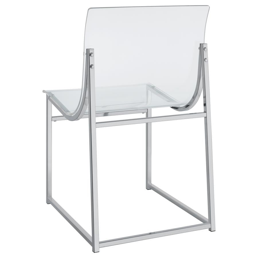 Adino Acrylic Dining Side Chair Clear And Chrome (Set Of 2)