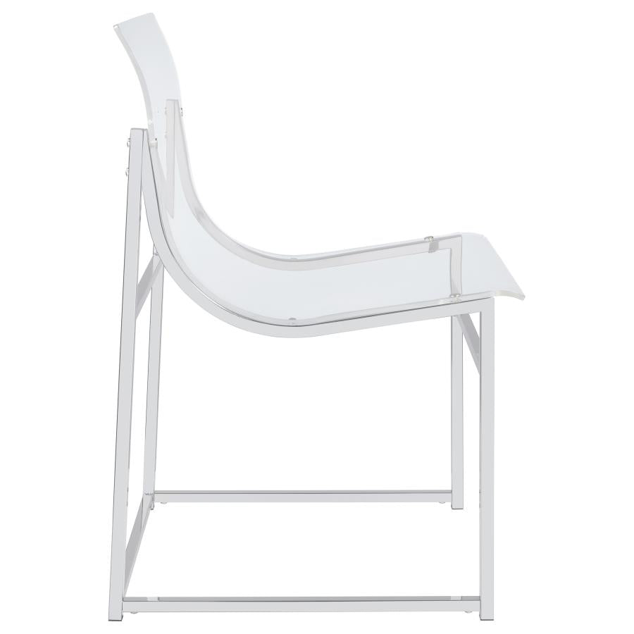 Adino Acrylic Dining Side Chair Clear And Chrome (Set Of 2)