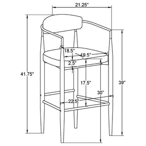 Tina Metal Pub Height Bar Stool With Upholstered Back And Seat Beige (Set Of 2)