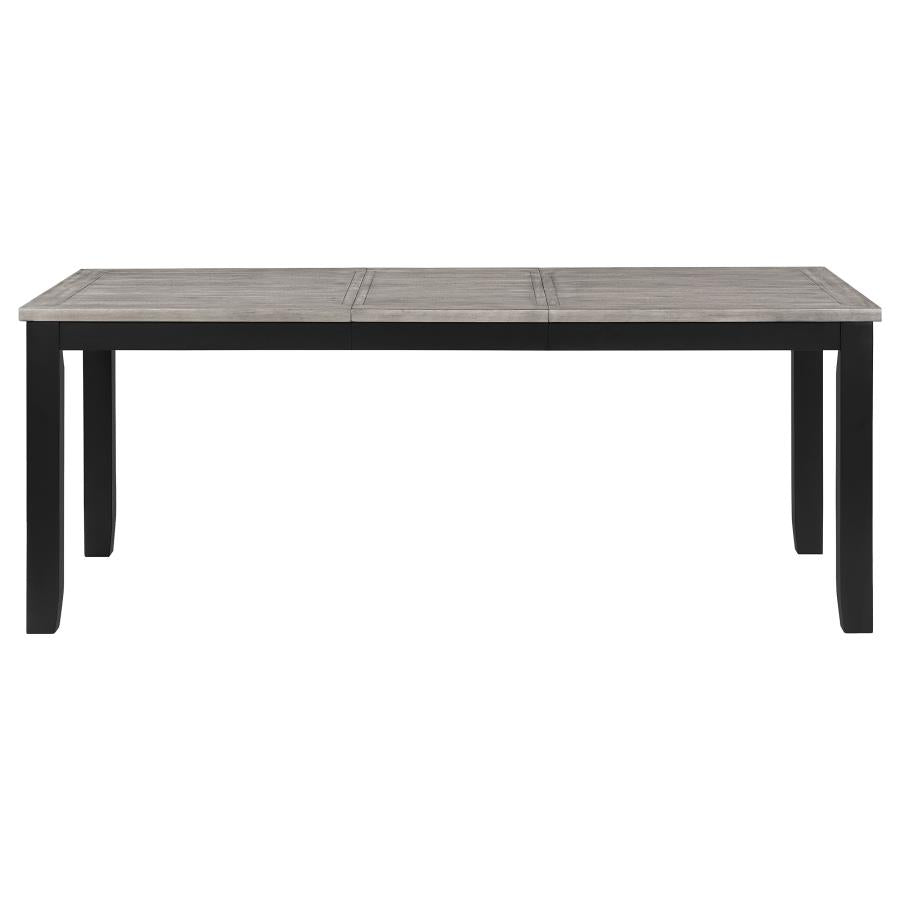 Elodie Rectangular Dining Table With Extension Grey And Black