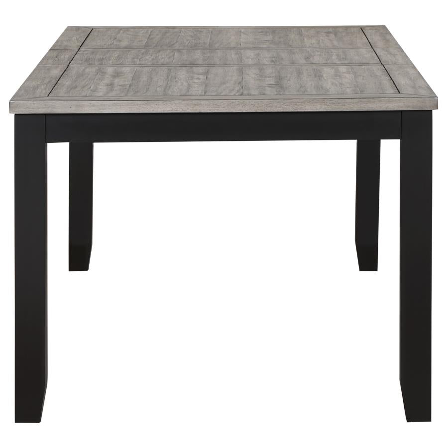 Elodie Rectangular Dining Table With Extension Grey And Black