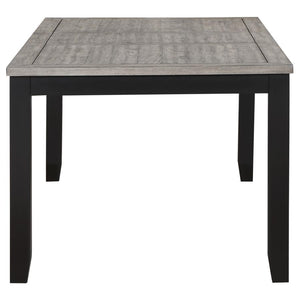 Elodie Rectangular Dining Table With Extension Grey And Black