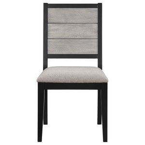 Elodie Upholstered Padded Seat Dining Side Chair Dove Grey And Black (Set Of 2)