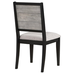 Elodie Upholstered Padded Seat Dining Side Chair Dove Grey And Black (Set Of 2)