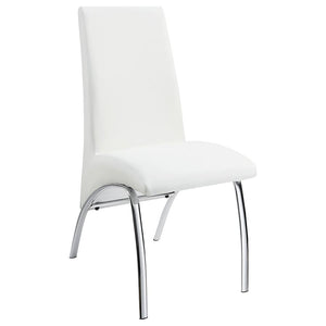 CoasterEssence Bishop Upholstered Side Chairs White And Chrome (Set Of 2)