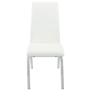 CoasterEssence Bishop Upholstered Side Chairs White And Chrome (Set Of 2)