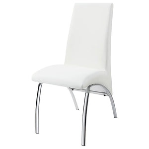 CoasterEssence Bishop Upholstered Side Chairs White And Chrome (Set Of 2)