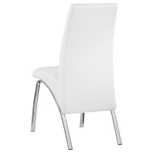 CoasterEssence Bishop Upholstered Side Chairs White And Chrome (Set Of 2)