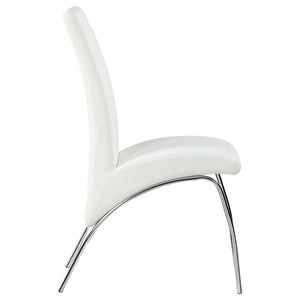 CoasterEssence Bishop Upholstered Side Chairs White And Chrome (Set Of 2)