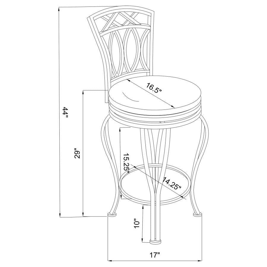 CoasterEveryday Adamsville Upholstered Swivel Bar Stool Black